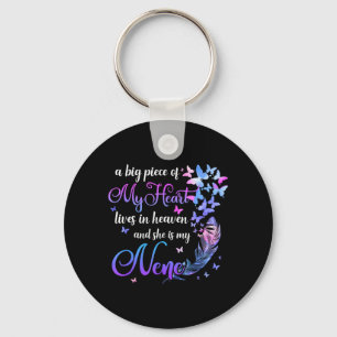 Nene Lives in Heaven Memorial Grandma Grandchild Key Ring