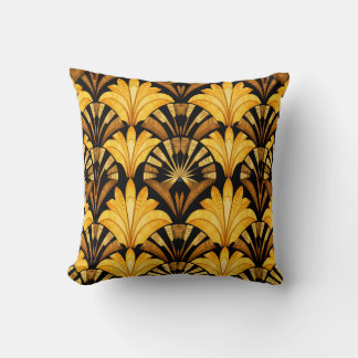 Neo Deco Gold Geometric Abstract Pattern Cushion