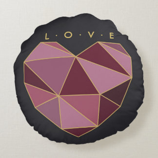 Neo-Deco Heart Round Pillow