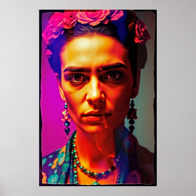Neo-Frida: Radiant Rebel Portrait Poster (Front)