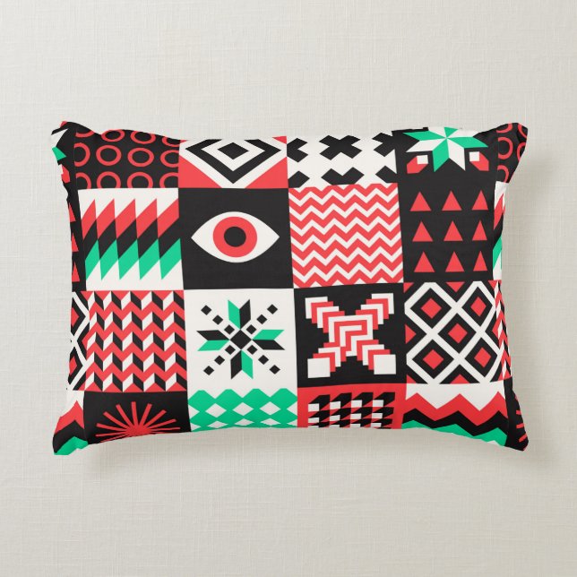 NEO GEO. Geometry pattern graphic design Decorative Cushion (Front)