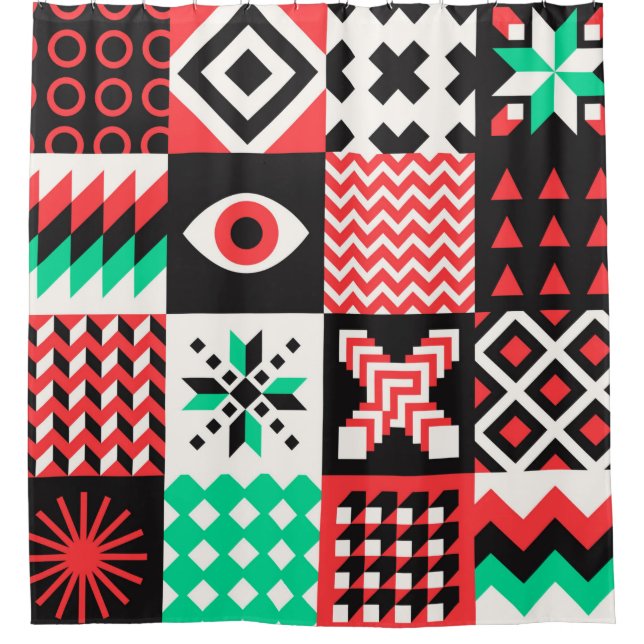 NEO GEO. Geometry pattern graphic design Shower Curtain (Front)