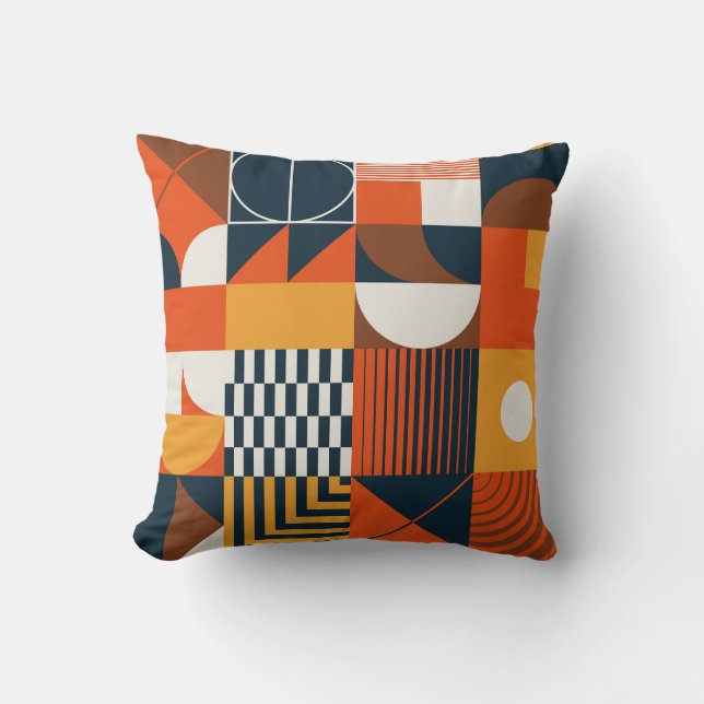 Neo geo: vintage abstract composition cushion (Front)