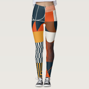 Neo geo: vintage abstract composition leggings