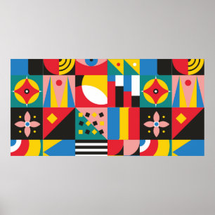 Neo Geometric Illustration. Geometric shapes and p Poster