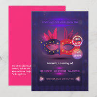 Neo Masquerade Mask Birthday Party Invitation