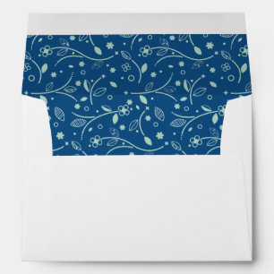NEO MINT CLASSIC BLUE Elegant Modern Floral Envelope