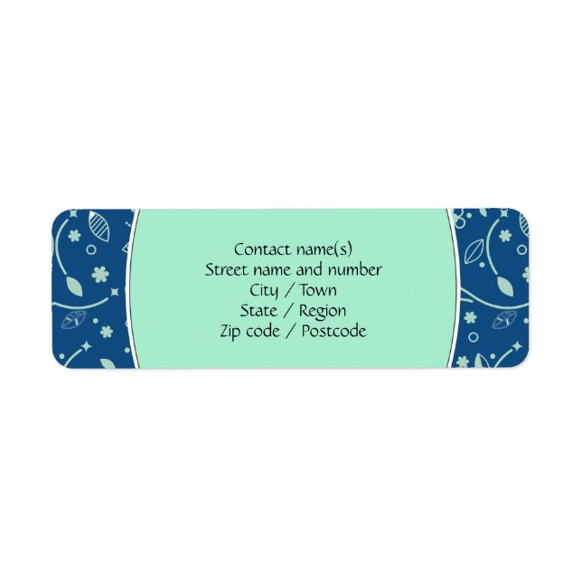 NEO MINT CLASSIC BLUE Modern Floral Personalized (Front)