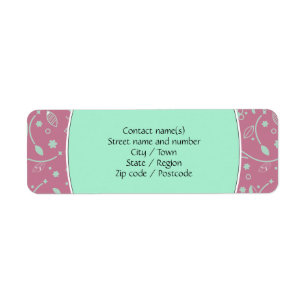 NEO MINT DUSKY PINK Floral Personalized Address