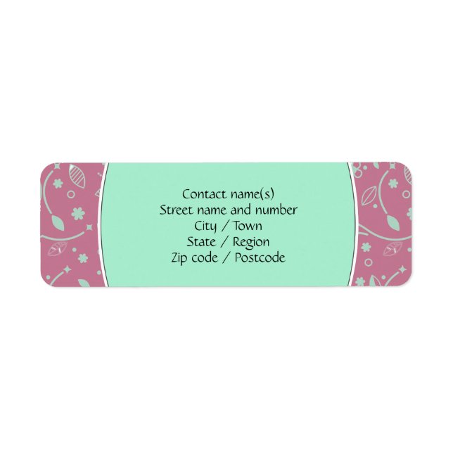 NEO MINT DUSKY PINK Floral Personalized Address (Front)