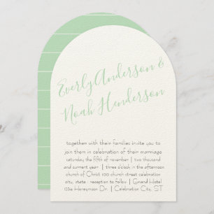 Neo Mint Minimalist Typography Wedding Invitation