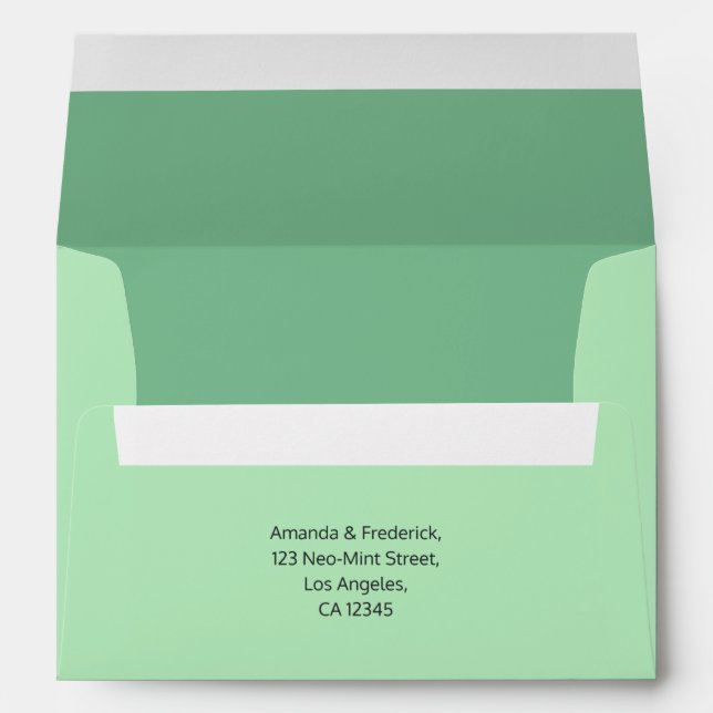 Neo-Mint Wedding Envelope (Back (Bottom))