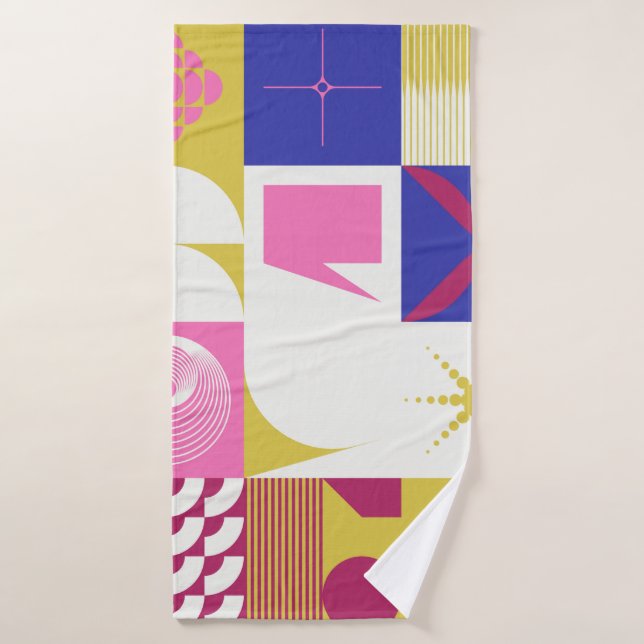 Neo Modernism artwork pattern made with abstract g Bath Towel (Bath Towel)