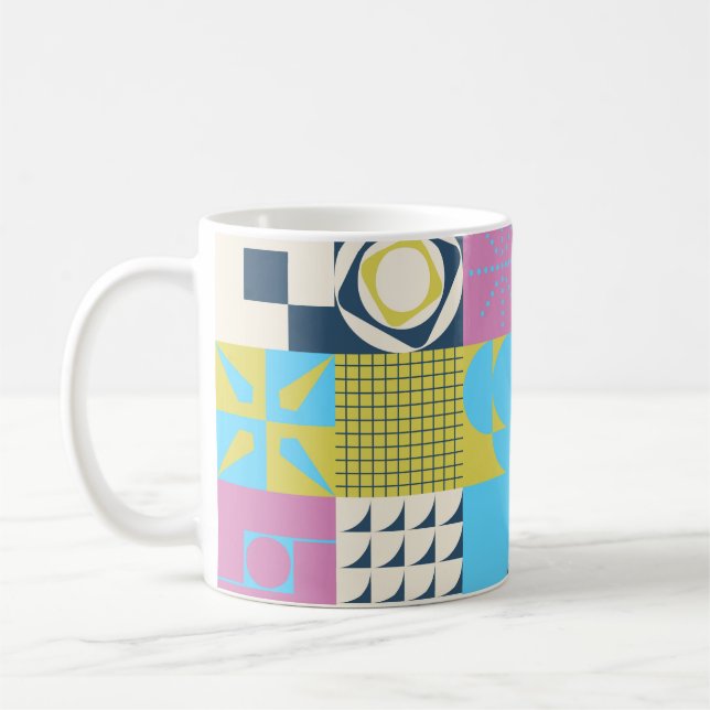 Neo Modernism artwork pattern made with abstract g Coffee Mug (Left)