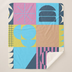 Neo Modernism artwork pattern made with abstract g Sherpa Blanket