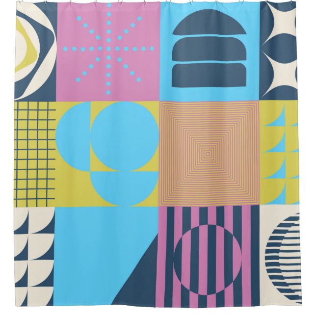 Neo Modernism artwork pattern made with abstract g Shower Curtain (Front)