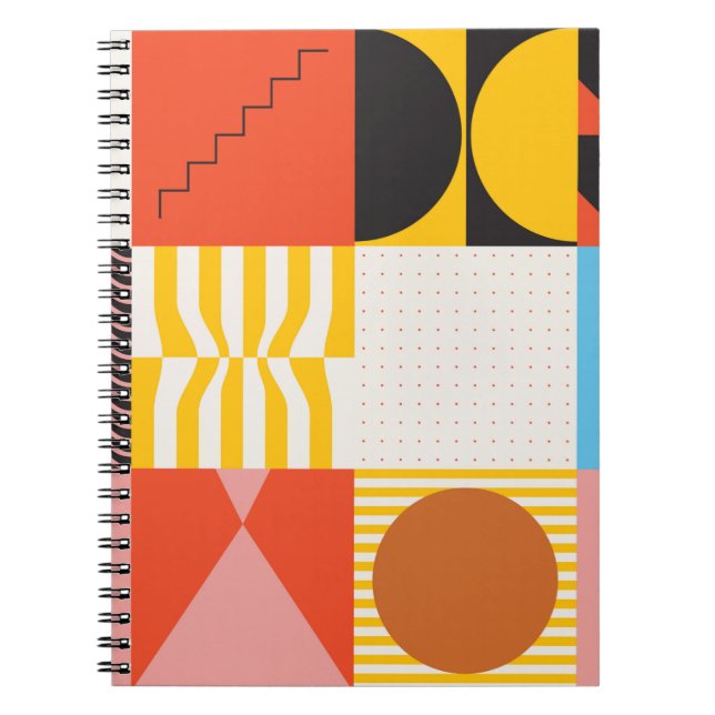 Neo Modernism artwork pattern made with abstract v Notebook (Front)