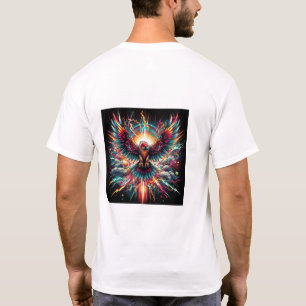 Neo Phoenix Explosion-Vibrant Electric Bird Art T-Shirt