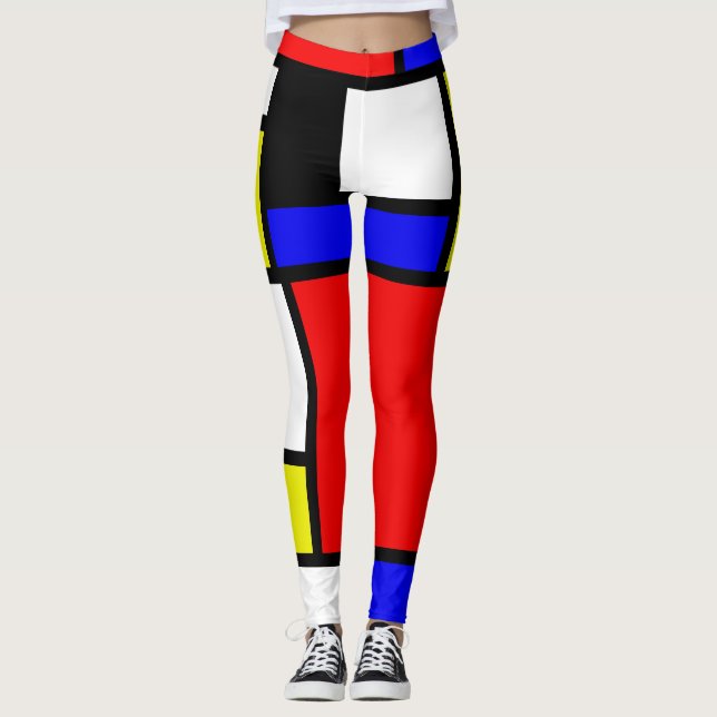 Neo-Plasticism Pictorial Art Athleisure Leggings (Front)