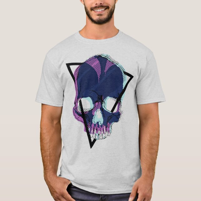 Neo Skull – Vaporwave Cyberpunk Skull T-Shirt (Front)