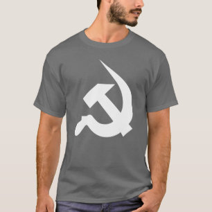 Neo-Thick White Hammer & Sickle on Dark Grey T-Shirt