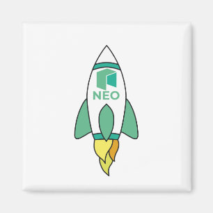 Neo To The Moon Rocket Magnet
