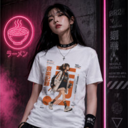 Neo Tokyo Files 002 -Retro Anime Music Techwear Tri-Blend Shirt