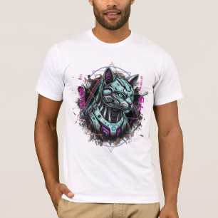 Neo-Tokyo Vapor Cyber Cat   Android Dreams Robotic T-Shirt