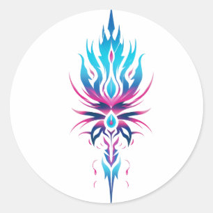 Neo-Tribal Sigil Classic Round Sticker