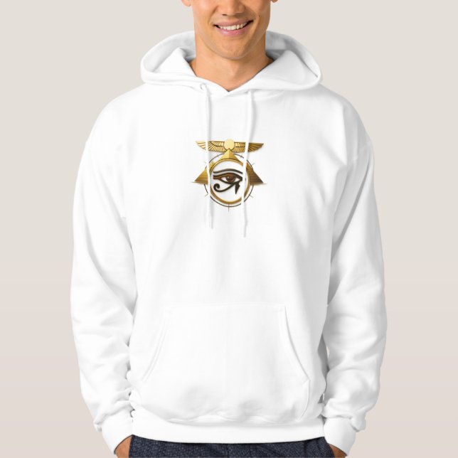 NeoAnkh 3D Eye of Horus & Winged Sun Disc Hoodie (Front)