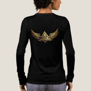 NeoAnkh 3D Gold Eye of Horus & Winged Pyramid Tri-Blend Shirt