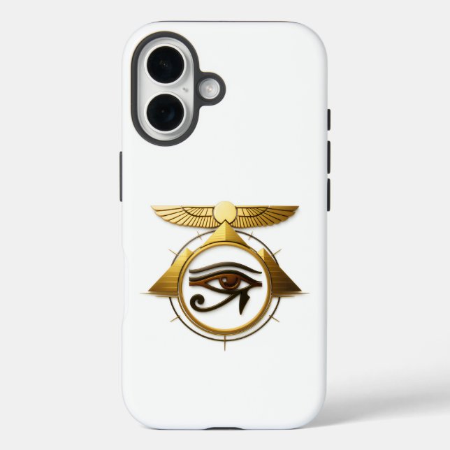 NeoAnkh 3D Golden Eye of Horus Winged Sun Disk Case-Mate iPhone Case (Back)