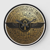 NeoAnkh Golden Ankh & Winged Sun Disk Hieroglyphic