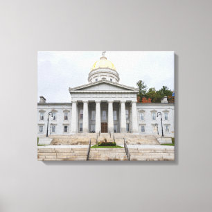 neoclassical state capitol building in montpelier canvas print