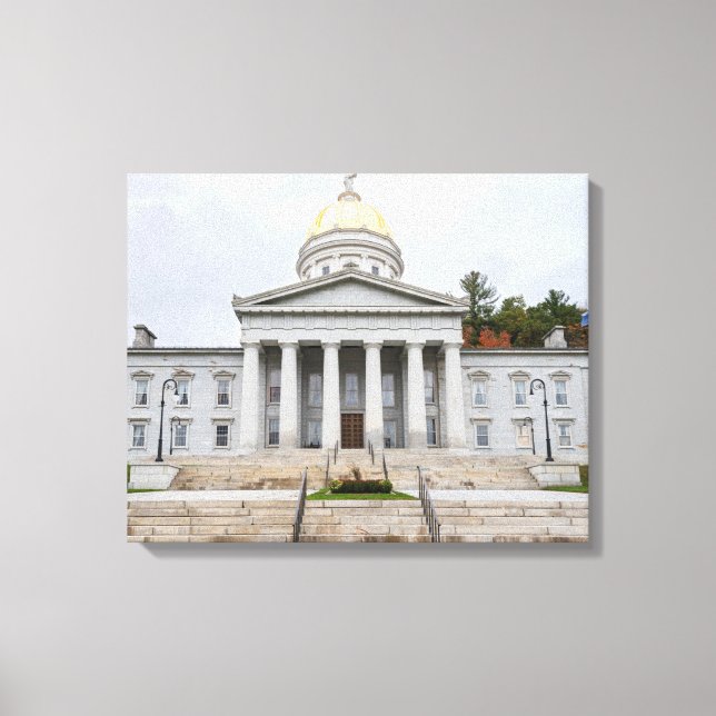 neoclassical state capitol building in montpelier  canvas print (Front)