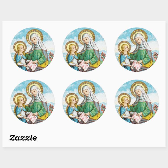 NeoGothic St. Anne and Young Mary (SAU 29) Classic Round Sticker (Sheet)