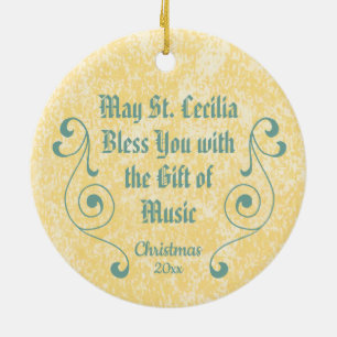 NeoGothic St. Cecilia of Rome (detail; BNG 02) Cer Ceramic Tree Decoration