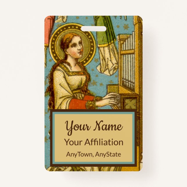 NeoGothic St. Cecilia of Rome (detail; BNG 02) ID Badge (Front)