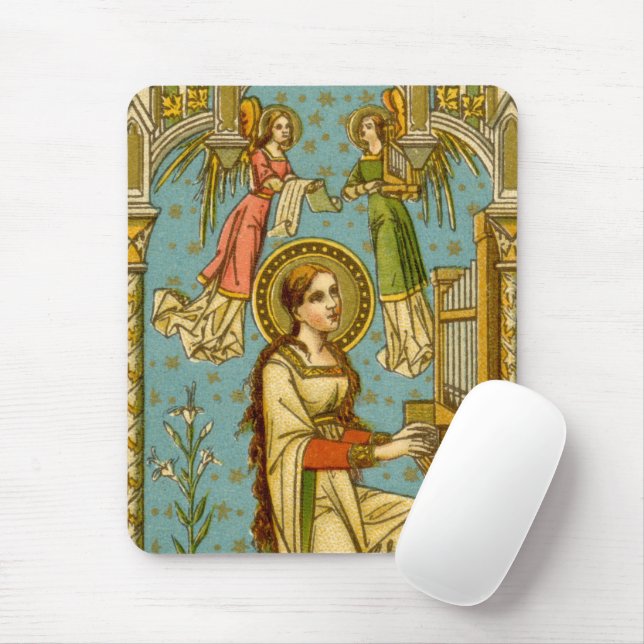 NeoGothic St. Cecilia of Rome (detail; BNG 02) Mouse Pad (With Mouse)