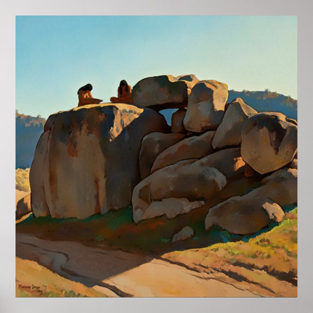 “Neolithic Afternoon” by Maynard Dixon Poster (Front)