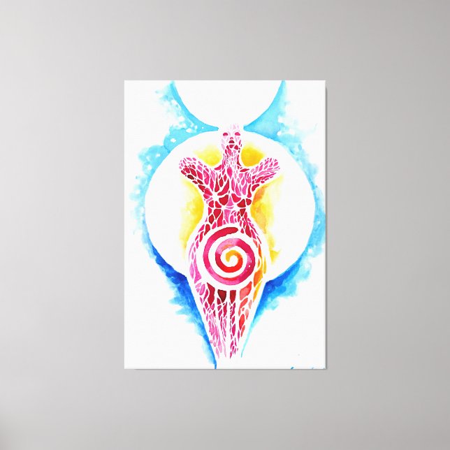 Neolithic goddess of fertility with the sun and th canvas print (Front)