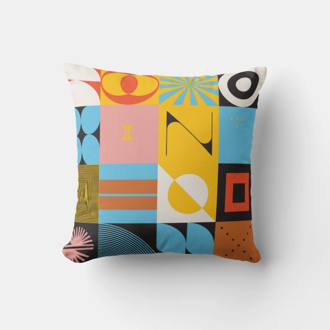 Neomodern aesthetics of brutalism design poster co cushion (Front)