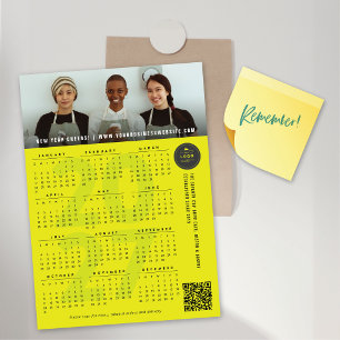 Neon 2027 Calendar Holiday Photo Magnetic Card