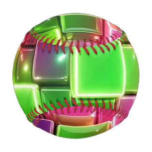 Neon 3D Cube Baseball