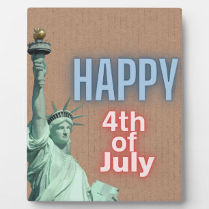 Neon 4th of July Liberty Statue Tabletop Plaque