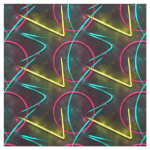 Neon 80s Abstract Geometric Pattern Fabric