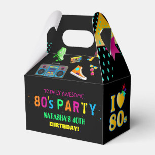 Neon 80's Birthday Party Personalised Favour Box