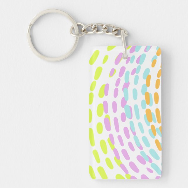 Neon 80's colours in animal print key ring (Front)