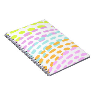 Neon 80's colours in animal print notebook
