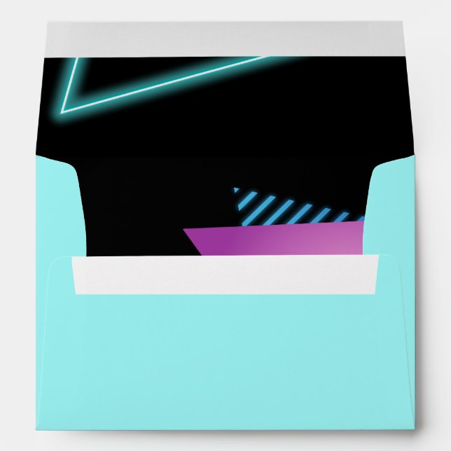 Neon 80s Party Editable Envelope 80s theme party (Back (Bottom))
